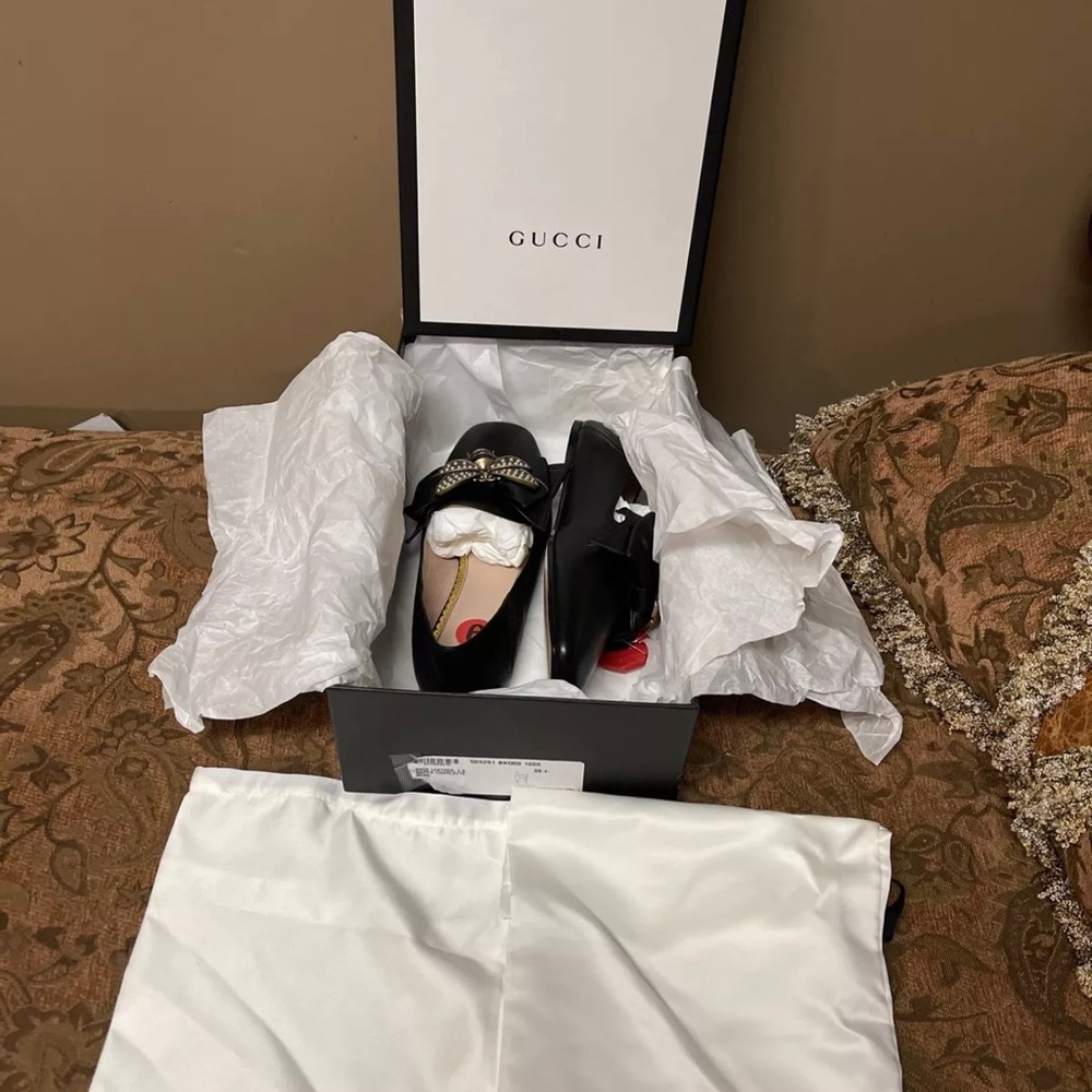 Gucci Queen Margaret Calfskin Leather Woman’s Loafer Sz 36.5 Black NIB 505291 - Picture 5 of 11